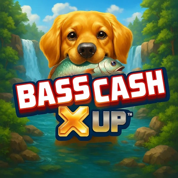 Bass Cash X UP slot logo by Alchemy Gaming at ShakeBet Casino