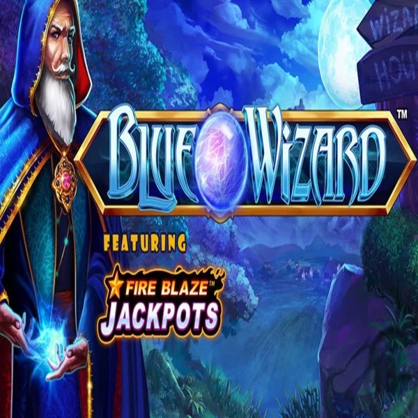 Blue Wizard Fire Blaze Jackpots logo – Slots by Rarestone Gaming at ShakeBet Casino