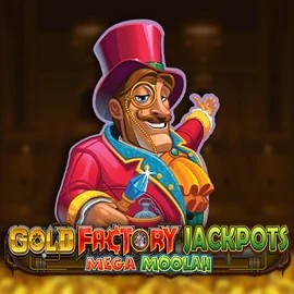 Gold Factory Jackpots Mega Moolah game by Aurum Signature Studios – logo hosted on ShakeBet Casino