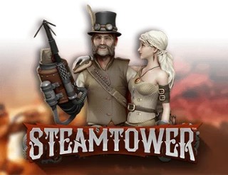 Steam Tower Slot online game logo by NetEnt on shakebet-online.com